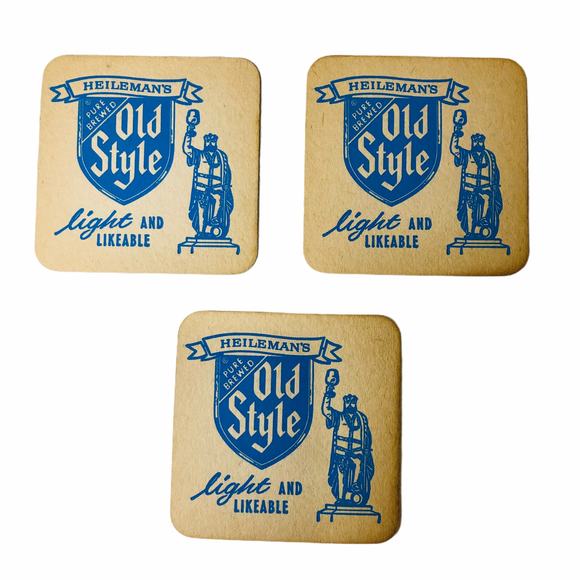 LOT of 3 Vintage OLD STYLE & SPECIAL EXPORT Reversible BEER COASTERS Heileman's - Picture 1 of 4